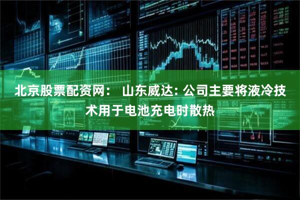 北京股票配资网： 山东威达: 公司主要将液冷技术用于电池充电时散热